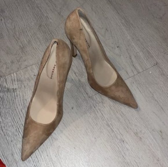 Good American Suede Tan High Heels 9 - Picture 4 of 8